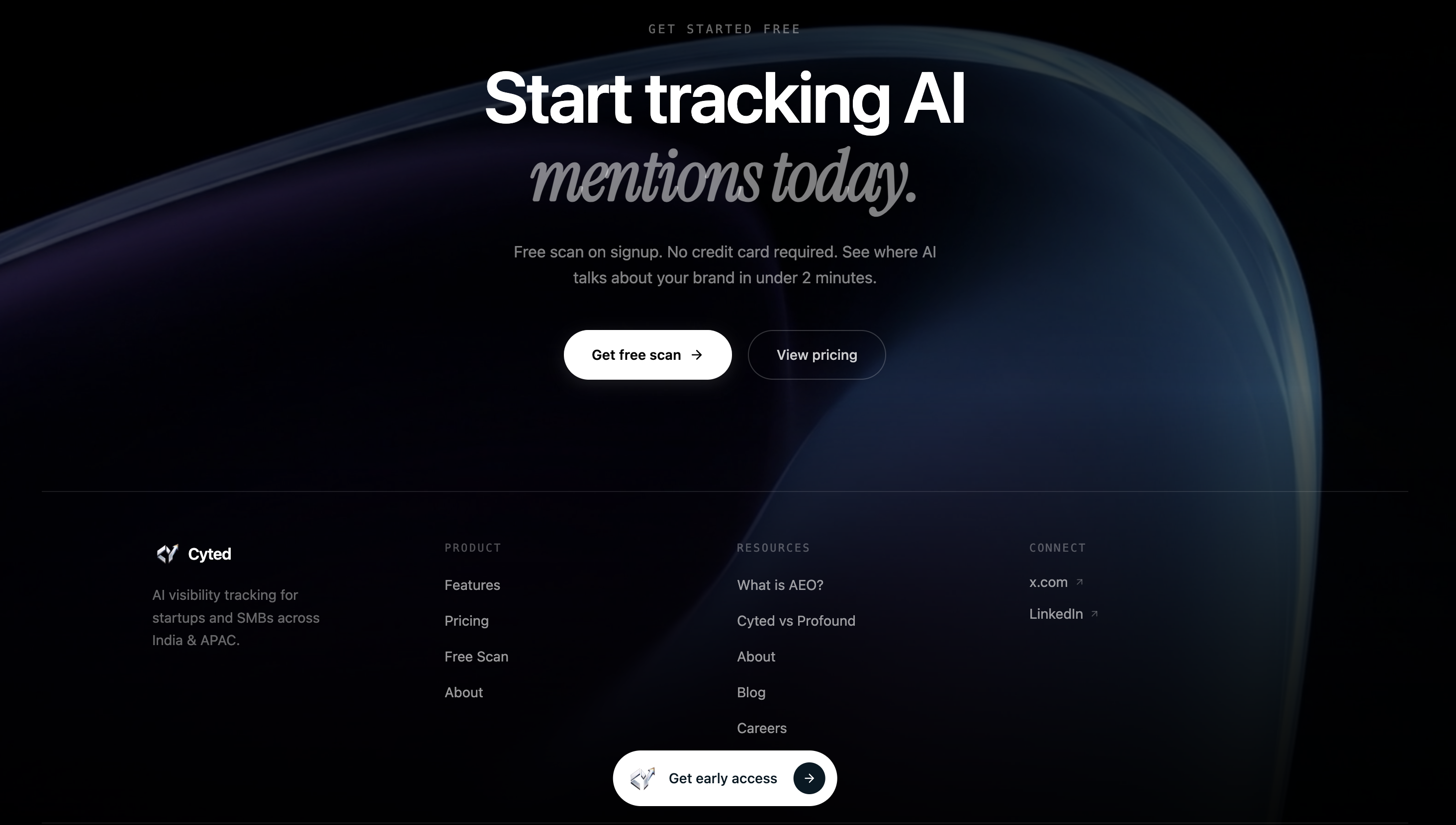 AI Visibility Score & engine tracking